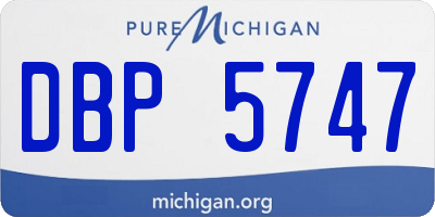 MI license plate DBP5747