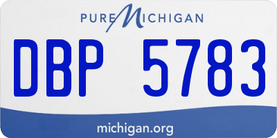 MI license plate DBP5783