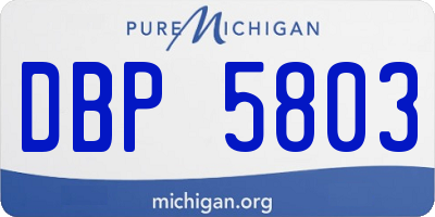 MI license plate DBP5803