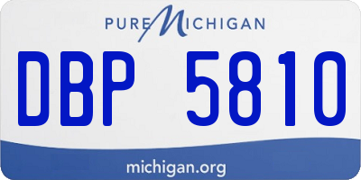 MI license plate DBP5810
