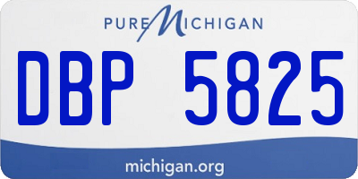 MI license plate DBP5825