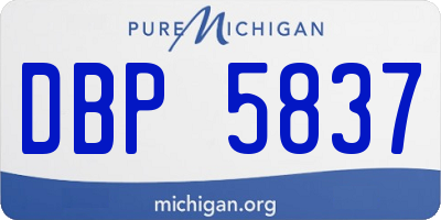 MI license plate DBP5837