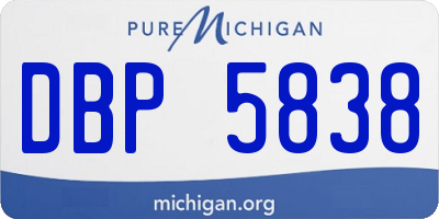 MI license plate DBP5838