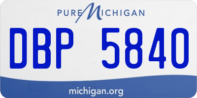 MI license plate DBP5840