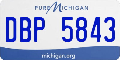 MI license plate DBP5843