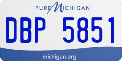 MI license plate DBP5851