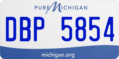 MI license plate DBP5854
