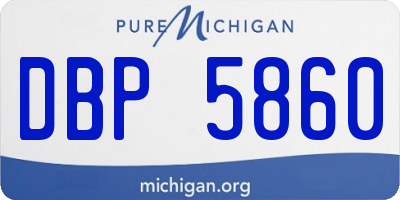 MI license plate DBP5860