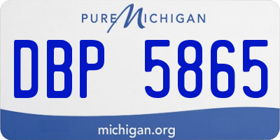 MI license plate DBP5865