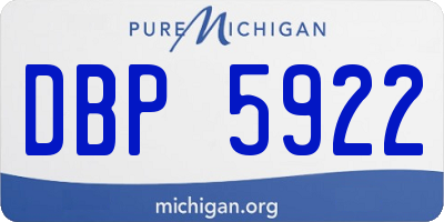 MI license plate DBP5922