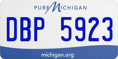 MI license plate DBP5923