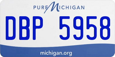 MI license plate DBP5958