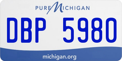 MI license plate DBP5980