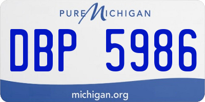 MI license plate DBP5986