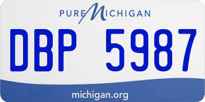 MI license plate DBP5987