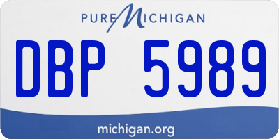 MI license plate DBP5989