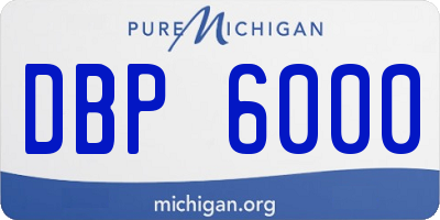 MI license plate DBP6000