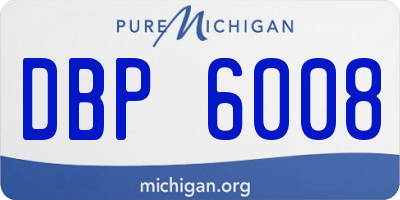 MI license plate DBP6008