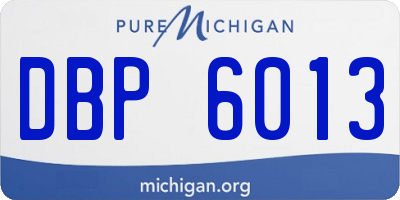 MI license plate DBP6013