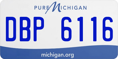 MI license plate DBP6116