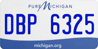 MI license plate DBP6325