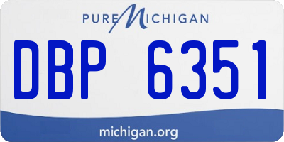 MI license plate DBP6351