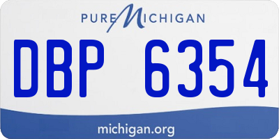 MI license plate DBP6354