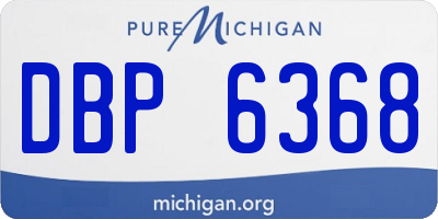 MI license plate DBP6368