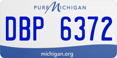 MI license plate DBP6372