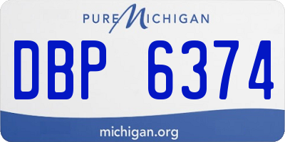 MI license plate DBP6374