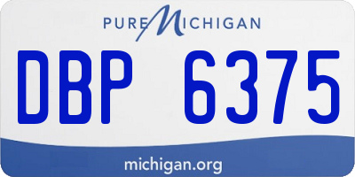 MI license plate DBP6375
