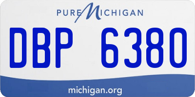 MI license plate DBP6380
