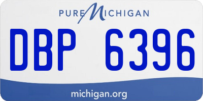 MI license plate DBP6396