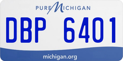 MI license plate DBP6401
