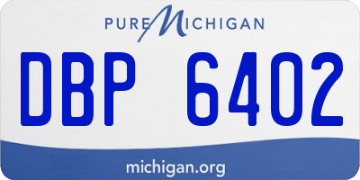 MI license plate DBP6402