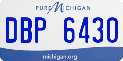 MI license plate DBP6430
