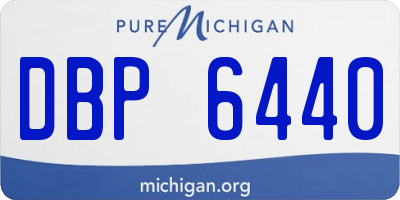 MI license plate DBP6440