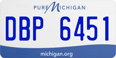 MI license plate DBP6451