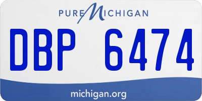 MI license plate DBP6474