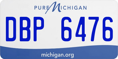 MI license plate DBP6476