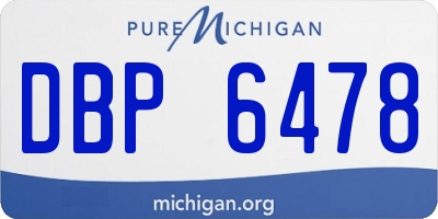 MI license plate DBP6478