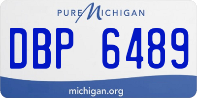 MI license plate DBP6489