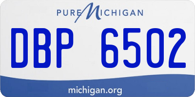 MI license plate DBP6502