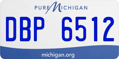 MI license plate DBP6512