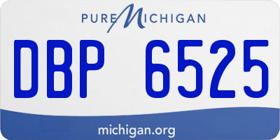 MI license plate DBP6525