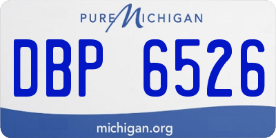 MI license plate DBP6526