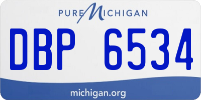 MI license plate DBP6534