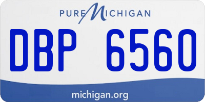 MI license plate DBP6560