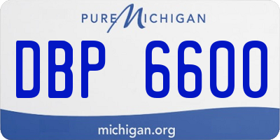 MI license plate DBP6600