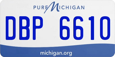 MI license plate DBP6610